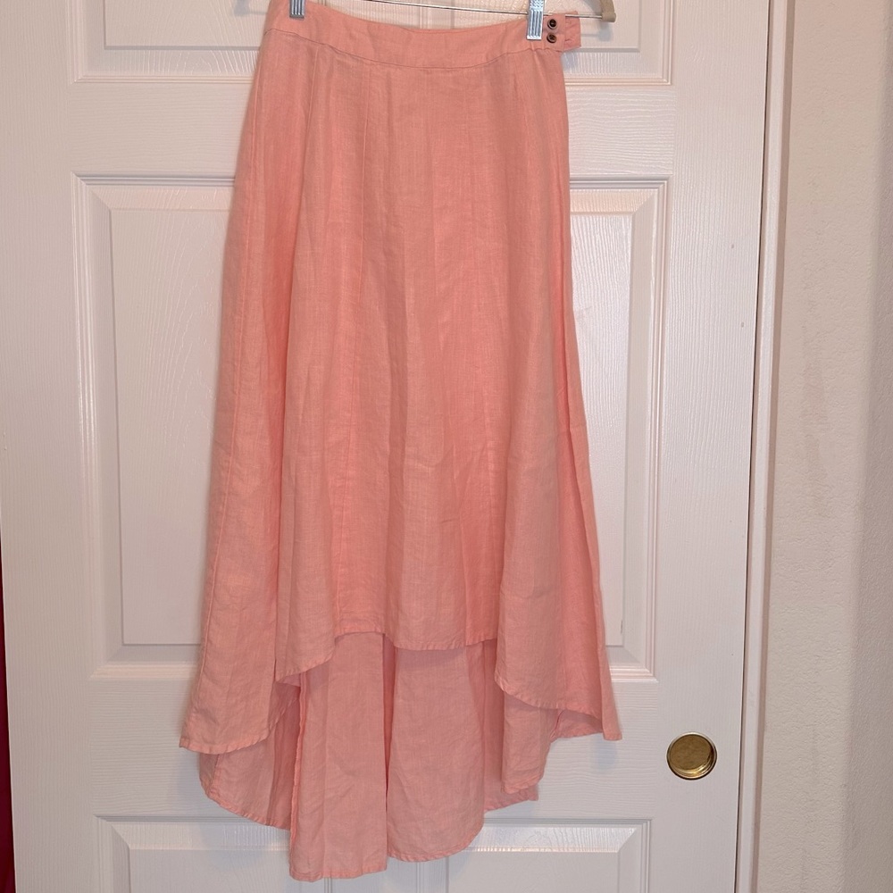Hemp linen high-low skirt